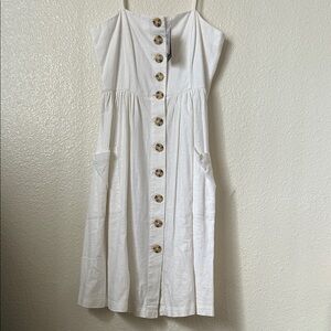 Forever 21 White Button-Front Dress